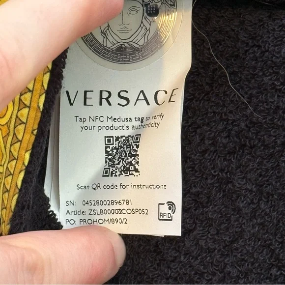 Versace Medusa Slippers Black Gold Baroque Home Shoes Size M - Picture 6 of 9